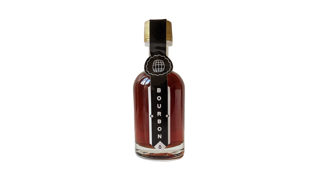 Small bottle of Bourbon Maple Sirup